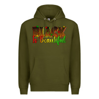Army Green black is beautiful juneteenth Premium Hoodie - texasbilliewilder