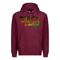 Burgundy black is beautiful juneteenth Premium Hoodie - texasbilliewilder
