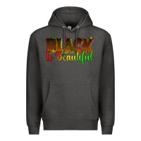 Charcoal Heather black is beautiful juneteenth Premium Hoodie - texasbilliewilder