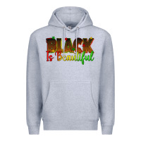 Heather Grey black is beautiful juneteenth Premium Hoodie - texasbilliewilder