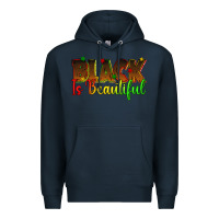Navy black is beautiful juneteenth Premium Hoodie - texasbilliewilder