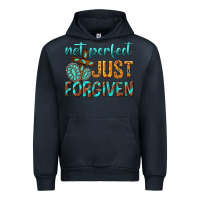Navy not perfect just forgiven Urban Hoodie - texasbilliewilder