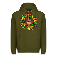 Army Green black history sunflower Premium Hoodie - texasbilliewilder
