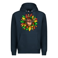 Navy black history sunflower Premium Hoodie - texasbilliewilder