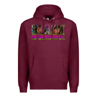 Burgundy black is beautiful neon Premium Hoodie - texasbilliewilder