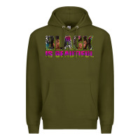 Army Green black is beautiful neon Premium Hoodie - texasbilliewilder