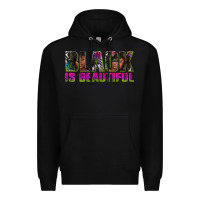 Black black is beautiful neon Premium Hoodie - texasbilliewilder