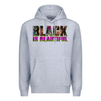 Heather Grey black is beautiful neon Premium Hoodie - texasbilliewilder