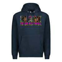 Navy black is beautiful neon Premium Hoodie - texasbilliewilder