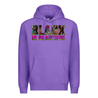 Purple black is beautiful neon Premium Hoodie - texasbilliewilder
