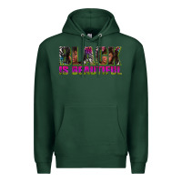 Sports Green black is beautiful neon Premium Hoodie - texasbilliewilder