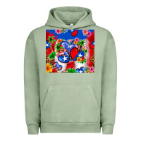 Pigment Oil Green puerto rico hearts Urban Hoodie - Zillion Design Studio