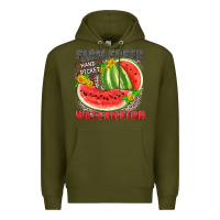 Army Green farm fresh watermelon Premium Hoodie - Zillion Design Studio