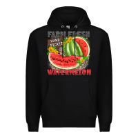 Black farm fresh watermelon Premium Hoodie - Zillion Design Studio