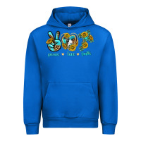 Cobalt peace love faith Urban Hoodie - texasbilliewilder