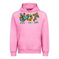 Fuchsia Pink peace love faith Urban Hoodie - texasbilliewilder