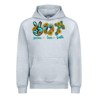 Heather Grey peace love faith Urban Hoodie - texasbilliewilder