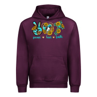 Mauve Wine peace love faith Urban Hoodie - texasbilliewilder