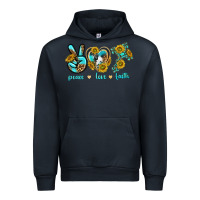 Navy peace love faith Urban Hoodie - texasbilliewilder