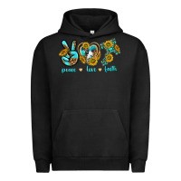 Pigment Black peace love faith Urban Hoodie - texasbilliewilder