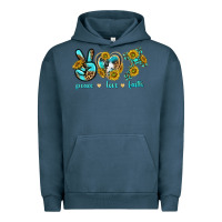 Pigment Midnight Navy peace love faith Urban Hoodie - texasbilliewilder