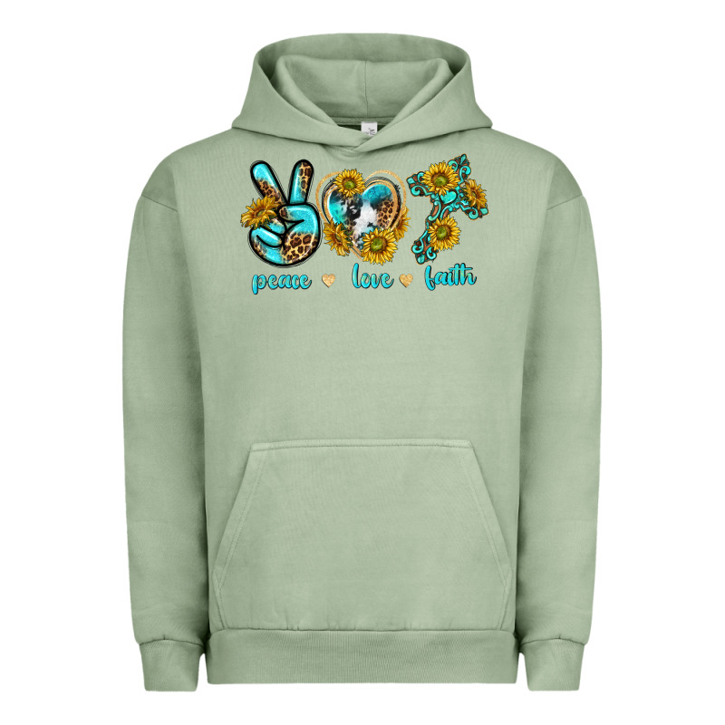 Peace Love Faith Urban Hoodie by texasbilliewilder | Teevron