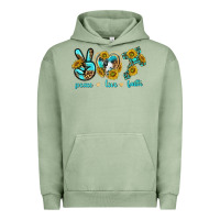 Pigment Oil Green peace love faith Urban Hoodie - texasbilliewilder