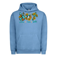 Pigment Pebble Blue peace love faith Urban Hoodie - texasbilliewilder