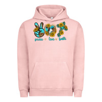 Pigment Salmon peace love faith Urban Hoodie - texasbilliewilder