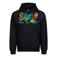 Black peace love horses tbw Urban Hoodie - texasbilliewilder