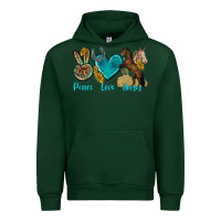 Forest Green peace love horses tbw Urban Hoodie - texasbilliewilder