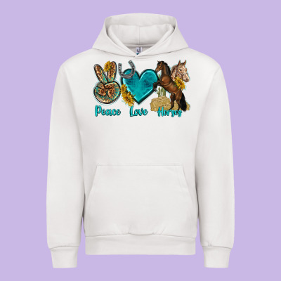 Urban Hoodie peace love horses tbw