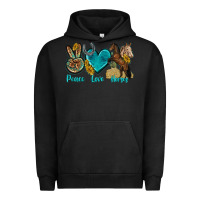 Pigment Black peace love horses tbw Urban Hoodie - texasbilliewilder