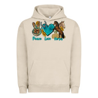 Pigment French Oak peace love horses tbw Urban Hoodie - texasbilliewilder
