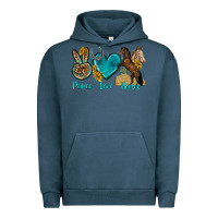 Pigment Midnight Navy peace love horses tbw Urban Hoodie - texasbilliewilder
