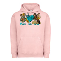Pigment Salmon peace love horses tbw Urban Hoodie - texasbilliewilder