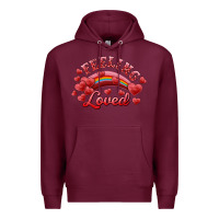 Burgundy Feeling Loved Valentine's Day Premium Hoodie - RanaPortraitStore