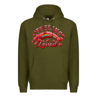 Army Green Feeling Loved Valentine's Day Premium Hoodie - RanaPortraitStore