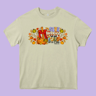 Give Thanks To The Lord For He Is Good Heavy Core Tee Designed By Cowhidedigitalart