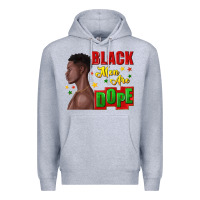 Heather Grey black men are dope black man Premium Hoodie - texasbilliewilder