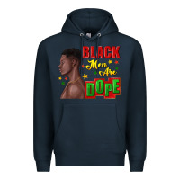 Navy black men are dope black man Premium Hoodie - texasbilliewilder