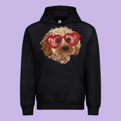 Urban Hoodie toy poodle with love glasses