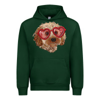 Forest Green toy poodle with love glasses Urban Hoodie - RanaPortraitStore