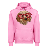 Fuchsia Pink toy poodle with love glasses Urban Hoodie - RanaPortraitStore