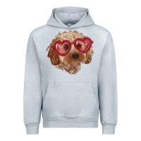 Heather Grey toy poodle with love glasses Urban Hoodie - RanaPortraitStore