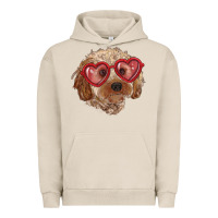 Pigment French Oak toy poodle with love glasses Urban Hoodie - RanaPortraitStore