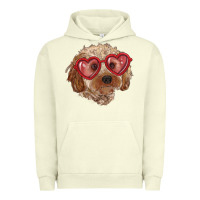 Pigment Pistachio toy poodle with love glasses Urban Hoodie - RanaPortraitStore