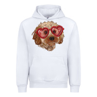 White toy poodle with love glasses Urban Hoodie - RanaPortraitStore