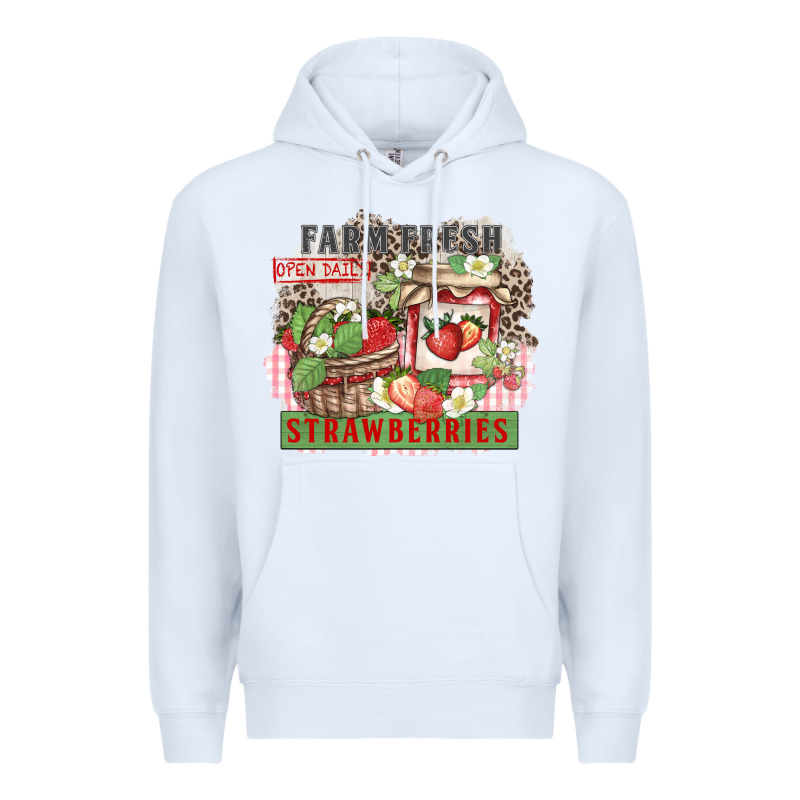 Farm Fresh Strawberries Premium Hoodie by Zillion Design Studio | Teevron