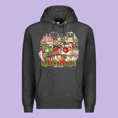 Farm Fresh Strawberries Premium Hoodie Designed By Zillion Design Studio